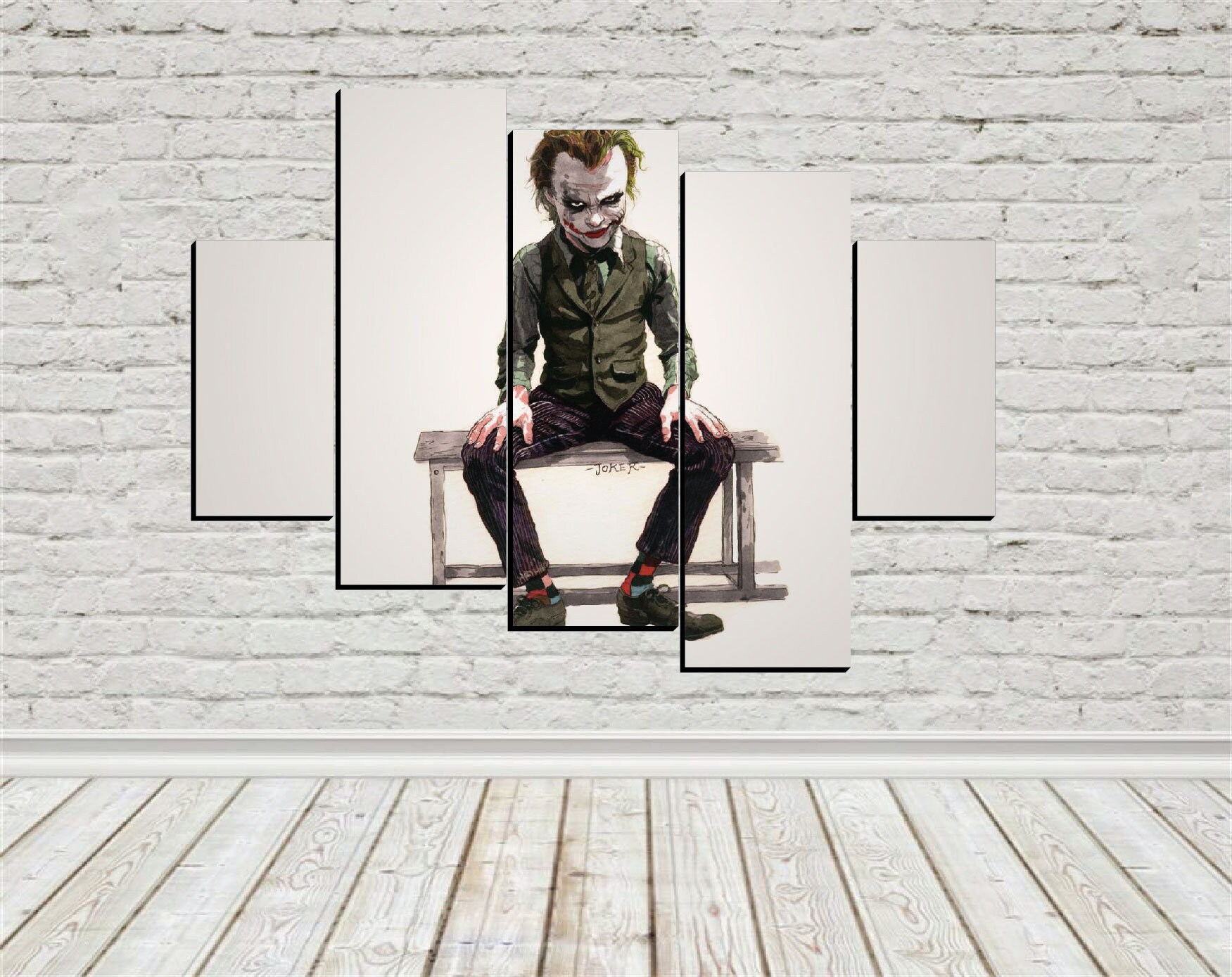 8 Panels The Joker Canvas Art Dc Joker Poster Piece Home Decor Etsy