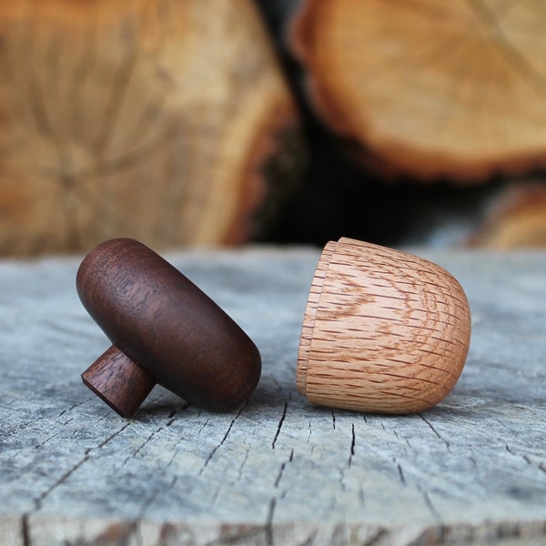 Walnut and red oak acorn box