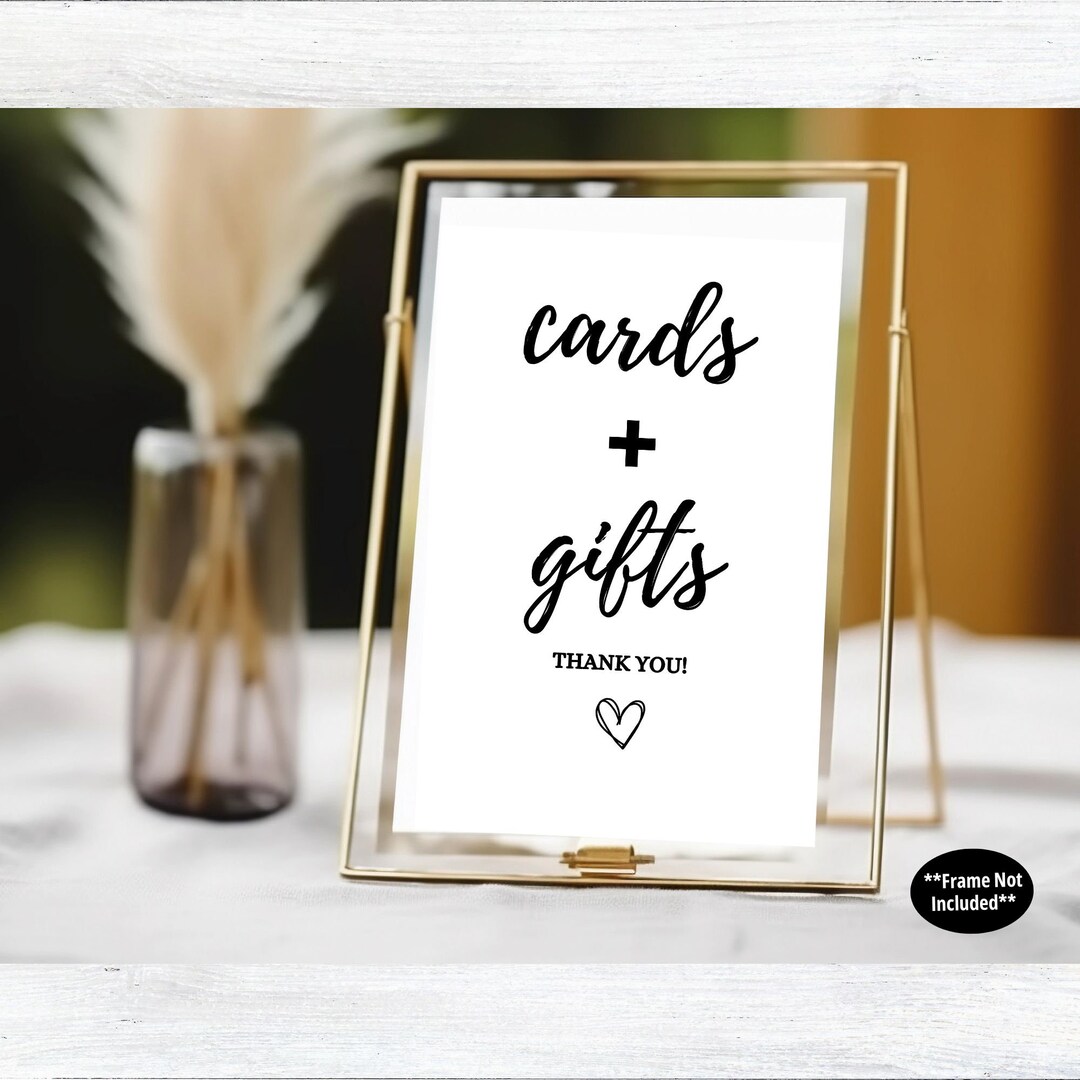 Minimalist Cards &amp; Gifts Printable Sign Minimalist Wedding Signage ...