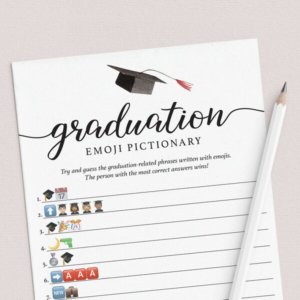 Graduation Emoji Decoding Answer Etsy