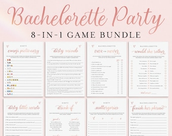 Bachelorette Games Rose Gold Printable Hen Party Games Bundle Hens Night Games Instant Download Bachelorette Party Games Hen Do Dirty RG2