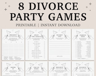 Divorce Party Games Bundle Printable Breakup Party Games Divorce Celebration Newly Single Ladies Night Games Breakup Games Divorced AF ID1