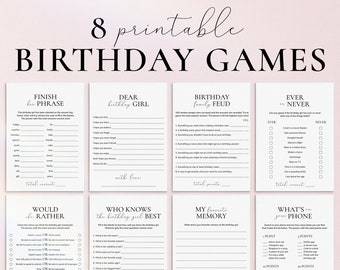 Birthday Games for Her Adult Birthday Party Games Printable Who Knows The Birthday Girl Best Birthday Family Feud Birthday Wishes Cards PP2