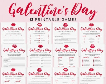 Galentines Day Games for Adults Printable Adult Galentine's Day Party Bundle Ladies Night Game Ideas Girls Night In Galentine Day Bundle RL1