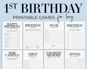 First Birthday Games Printable First Birthday Party Boy 1st Birthday Activities Baby Boy First Birthday Bundle Wild One Year Old Trivia MB2