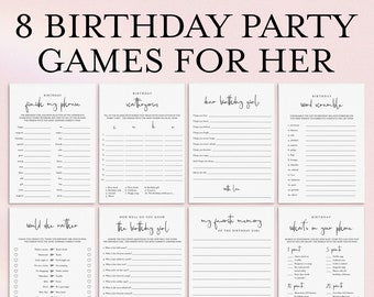 Printable Birthday Games For Her Birthday Party Game Bundle Instant Download Birthday Games Printable Girl Birthday Games 30th 40th 50th MM1
