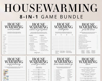 Housewarming Games Printable Modern House Warming Party Game Bundle Apartment Warming Party Ideas Funny Housewarming Trivia New House MB2