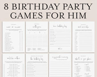 Mens Birthday Games For Him Printable Adult Birthday Game Bundle For Him Download Fun Birthday Guy Games 25th 30th 35th 40th 50th 60th MM1