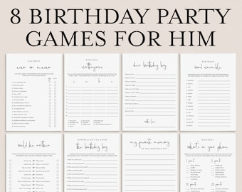 Mens Birthday Games For Him Printable Adult Birthday Game Bundle For Him Download Fun Birthday Guy Games 25th 30th 35th 40th 50th 60th MM1