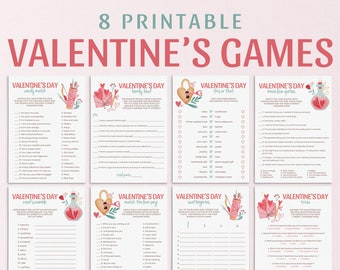 Valentine's Day Games Bundle Printable Valentines Party Game Package Instant Download Fun Valentines Game Bundle Valentines Office Party BV1