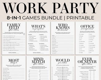 Work Party Games Printable Office Party Game Pack Team Party Games Coworker Bonding Ideas Staff Meeting Games Work Retreat Ideas Budget MB2