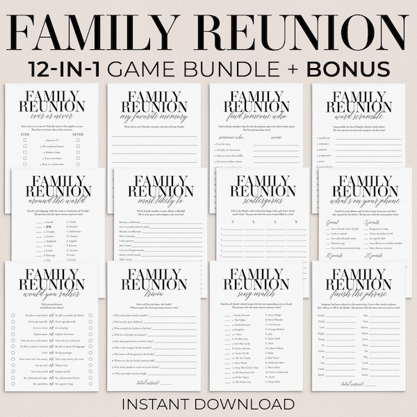 Family Reunion Games For All Ages Printable Family Gathering Ideas Indoor and Outdoor Family Get Together Activities Kids and Adults MB2