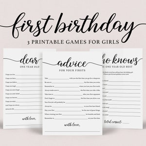 Juegos para el primer cumpleaños para niñas, recuerdos para el primer cumpleaños de niñas, deseos y consejos para la fiesta del primer cumpleaños de niñas, niña de un año MC1