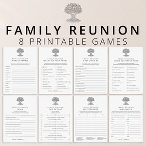 Family Reunion Games Bundle Family Reunion Activities Family Gathering Games Printable Summer Family Reunion Icebreakers Family Trivia FT1