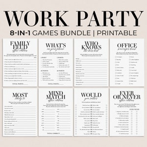 Work Party Games Printable Office Party Game Pack Team Party Games Coworker Bonding Ideas Staff Meeting Games Work Retreat Ideas Budget MB2