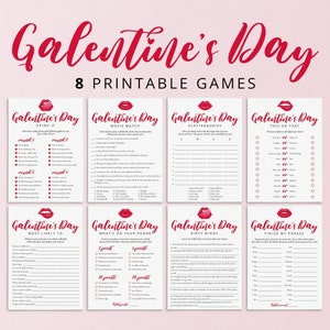 Galentines Day Games Printable Adult Galentine&#39;s Day Party Bundle Ladies Night Game Ideas Girls Night In Games Bundle Red Galentine Day RL1