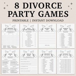 Divorce Party Games Bundle Printable Breakup Party Games Divorce Celebration Newly Single Ladies Night Games Breakup Games Divorced AF ID1