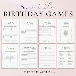Jeux d'anniversaire pour elle Jeux de fête d'anniversaire pour adultes à imprimer Qui connaît la fille qui fête son anniversaire Meilleure querelle d'anniversaire en famille Cartes de vœux d'anniversaire PP2