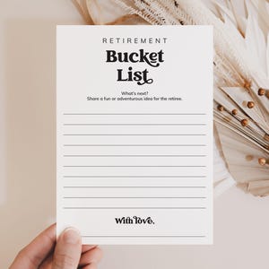 Ruhestand Bucket List Karte Druckbare Spaß Ruhestand Party Aktivität Ruhestand Eisbrecher Spiel Ruhestand Eisbrecher Glücklich im Ruhestand Ziel RV1