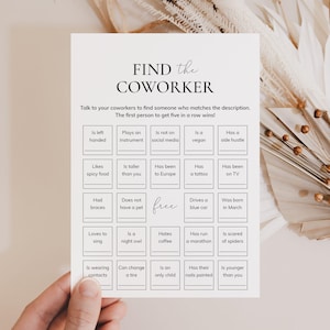 Coworker Bingo Printable Get to Know Your Co-Workers Bingo Office Game Employee Bingo Workplace Find Someone Who Team Building Activity PP2