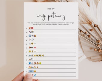 Dirty Emoji Pictionary Printable Dirty Emojis Game Bachelorette Emoji Instant Download Naughty Hens Party Emoji Game Naughty Emoji Game MM1