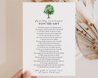 Pass The Gift Family Reunion Game Together With Family Funny Game Printable Family Tree Fun Family Gathering Group Activity Download PDF MR1