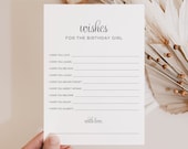 Wishes For The Birthday Girl Printable Wishes And Advice Birthday Party Game for Her Adult Birthday Games For Women Girl Birthday Wishes CT1