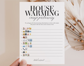 Housewarming Emoji Pictionary Game Printable House Warming Party Decor Funny Apartment Warming Party Game Housewarming Emojis Download MB2