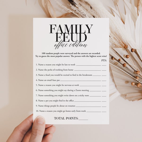 Office Family Feud Game Printable Office Feud Questions and Answers Digital Download Work Party Game Fun Team Building Group Activity MB2