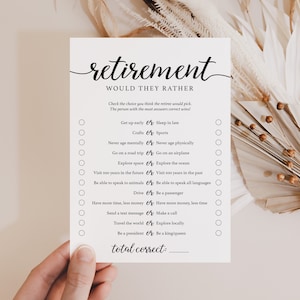 Retirement Party Game Would They Rather Printable Retirement Games Would The Retiree Rather Funny Retirement Game This or That Download MC1
