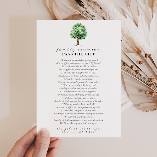 Pass The Gift Family Reunion Game Together With Family Funny Game Printable Family Tree Fun Family Gathering Group Activity Download PDF MR1