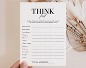 Think Fast Icebreaker Game Printable Family Party Game Night Ideas Simple Office Meeting Game Work Party Ice Breaker Easy Party Starter MB2