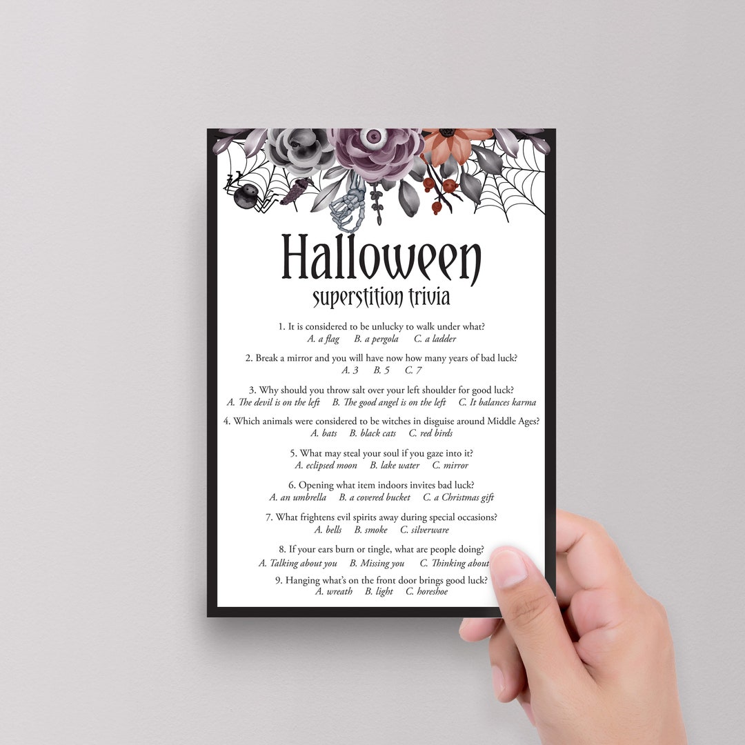 Free Printable Halloween Superstitions Trivia Quiz