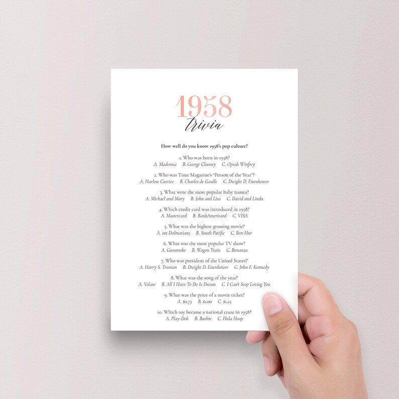 65th Birthday Games for Women Printable 65th Birthday Party Etsy