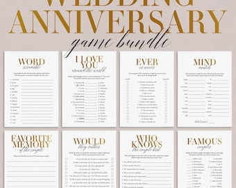 Gold Anniversary Party Games Bundle Printable Golden Wedding Anniversary Games Digital Download 50th Anniversary Decor Gold Party Games MB2