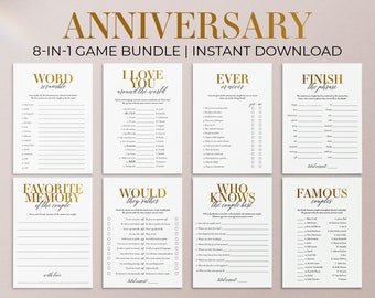 Anniversary Party Games Bundle Printable 25th 30 40 50th - Etsy