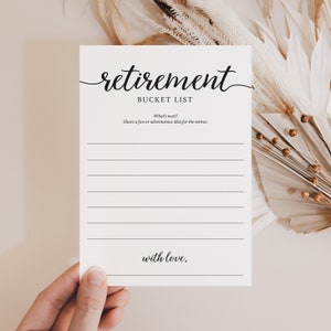 Retirement Bucket List Cards Printable Minimal Calligraphy - Etsy
