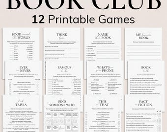Book Club Games Bundle Printable Book Party Games Book Club Icebreakers Book Club Bingo Bookish Reading Group Library Meeting Book Clubs PP2