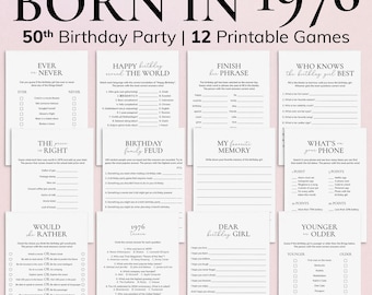 50th Birthday Games Bundle for Her Born in 1976 50th Birthday Party Gift Ideas 50 Birthday Trivia 1976 Price is Right 50 Years Old Woman PP2