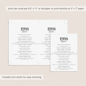 25th Anniversary Games Printable Married in 1998 Games Bundle Silver ...