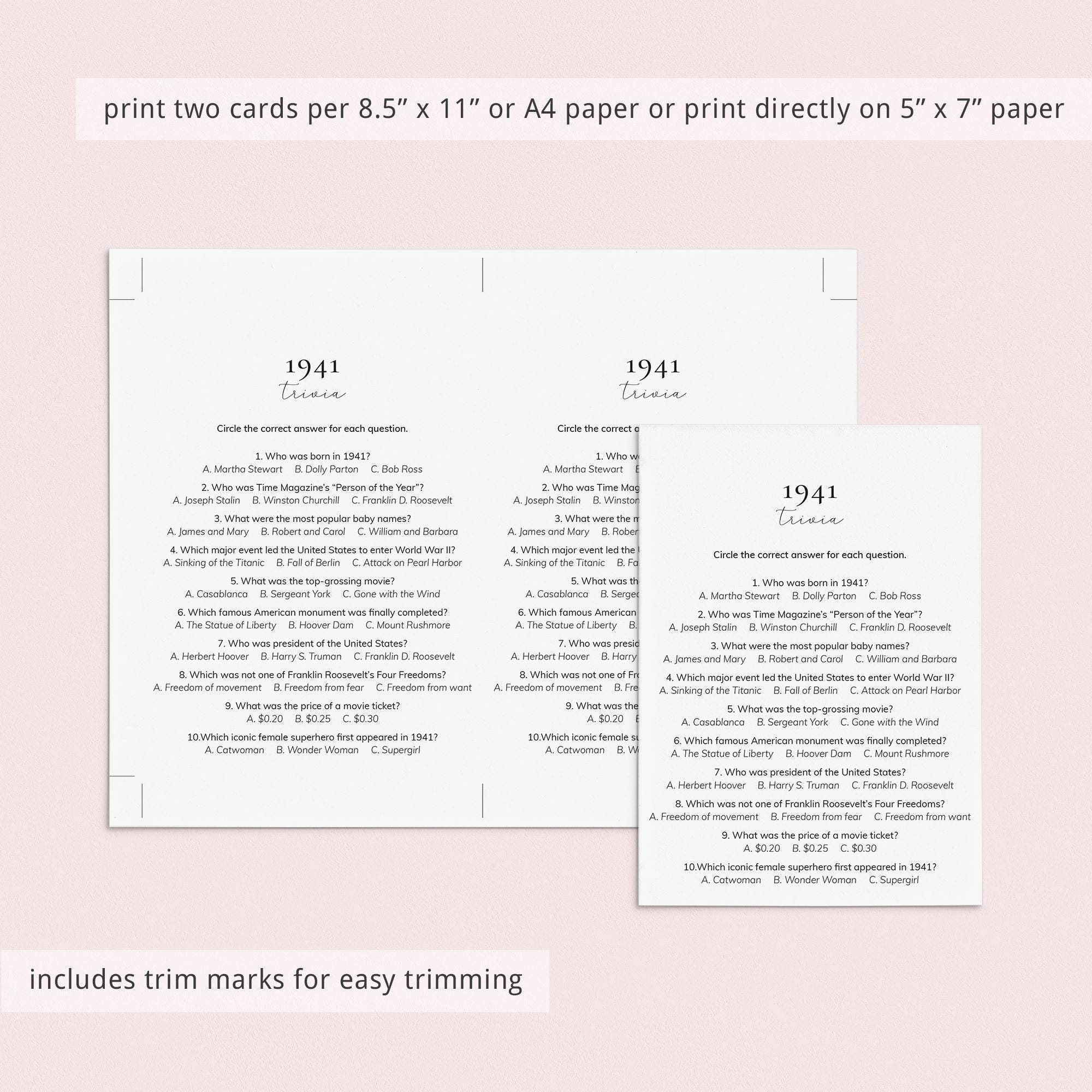 Born in 1941 85th Birthday Party Games for Women Bday Party Ideas ...