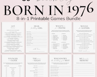 Born in 1976 50th Birthday Games for Her Minimal Birthday Party Games Turning 50 and Fabulous 50th Birthday Celebration Games for Family PP2