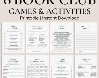 Book Club Games Printable Icebreakers for Book Club Party Reading Group Activities Book Club Bingo Bookish Games BookClub Game Download PP2
