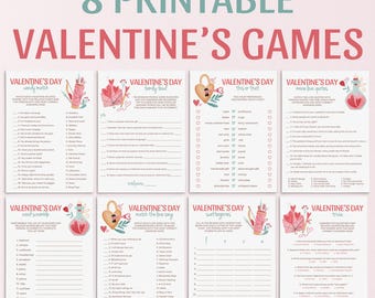 Valentine's Day Games Bundle Printable Valentines Party Game Package Instant Download Fun Valentines Game Bundle Valentines Office Party BV1