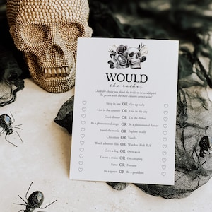 Bride or Die Bridal Shower Games Bundle Printable Til Death Party Games Gothic Black Floral Skull Bridal Games Goth Bridal Family Feud FS1 image 8