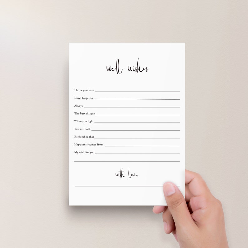 Well Wishes for the Mr and Mrs Printable Modern Minimalist - Etsy Canada
