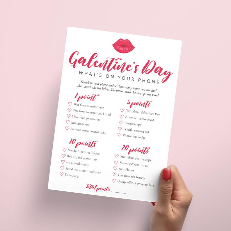 Galentines Day Games Printable Adult Galentine's Day Party Bundle Ladies Night Game Ideas Girls Night In Games Bundle Red Galentine Day RL1 image 3