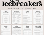 Icebreaker Games Printable Conversation Starters Icebreaker Bingo Get To Know You Games Games for Group Get Together Party Mingle Games MV1