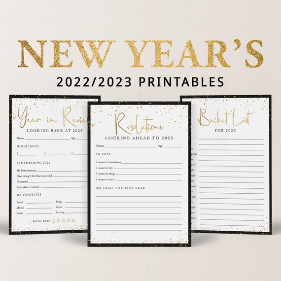 New Year's Printables 2022 Year in Review 2023 Resolutions - Etsy Sweden