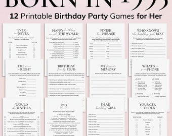1995 Birthday Games for Her Printable, Happy 31st Birthday Party Game Bundle, Instant Download MB2